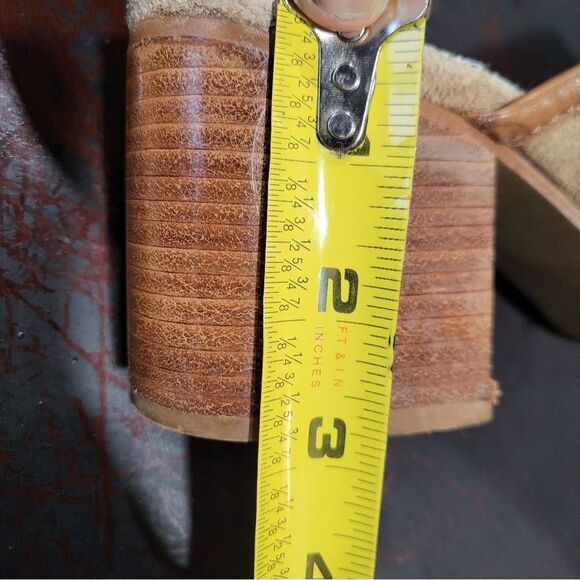 Vintage Candies Suede Leather Mules Size 10M Wood Heel - Picture 10 of 13